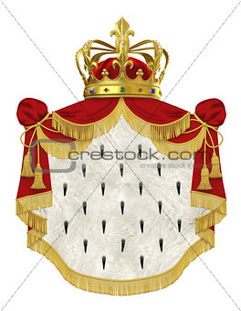 Royal mantle with crown