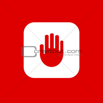 Set of stop hand icons