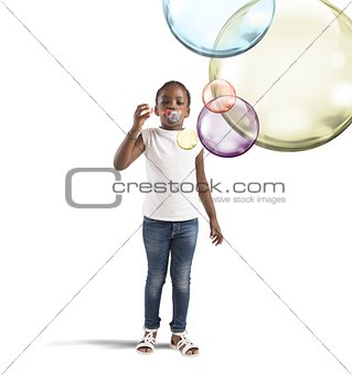 Colourful soap bubbles