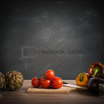 Recipe or menu  on blackboard