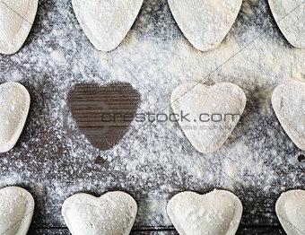 Heart shaped dumplings