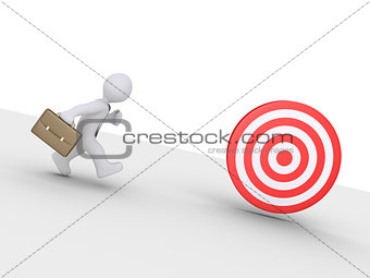 Businessman is chasing target