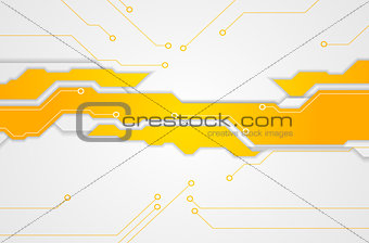 Abstract bright orange technology background