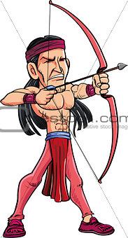 American Indian with a bow and Arrow