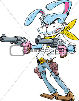 Cowboy bunny cartoon character