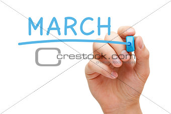 March Hand Blue Marker