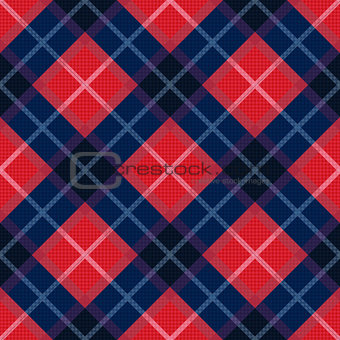 Diagonal seamless pattern in blue and red colors