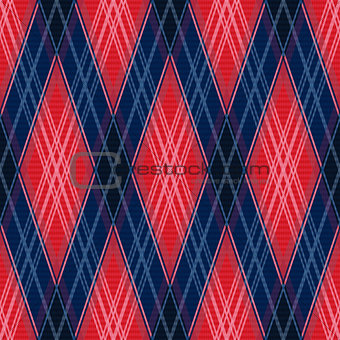 Rhombic seamless pattern in red and blue