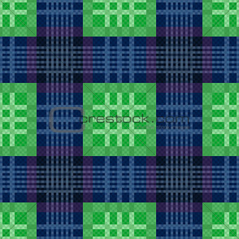 Rectangular seamless pattern in green and blue