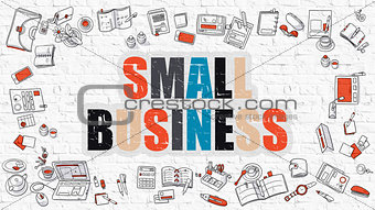 Small Business in Multicolor. Doodle Design.