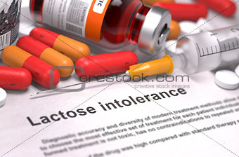 Lactose Intolerance Diagnosis. Medical Concept.