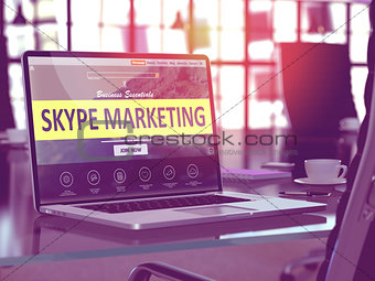 Skype Marketing Concept on Laptop Screen.