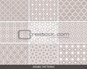 Set of nine Arabic patterns