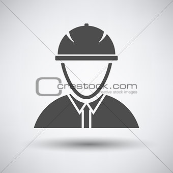 Construction worker head in hemlet  icon