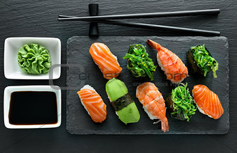 Plate with sushi