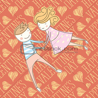 Vector Seamless Card With Couple 02 [Converted]