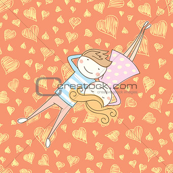 Vector Seamless Card With Couple 06 [Converted]