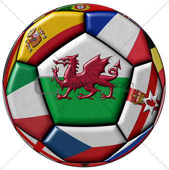 Ball with flag of Wales in the center