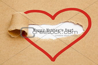 Happy Mothers Day Torn Paper Concept