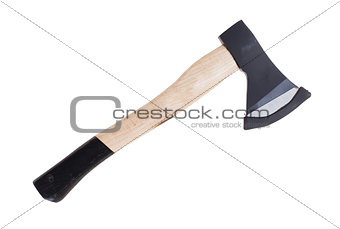 Small hand axe with wooden handle