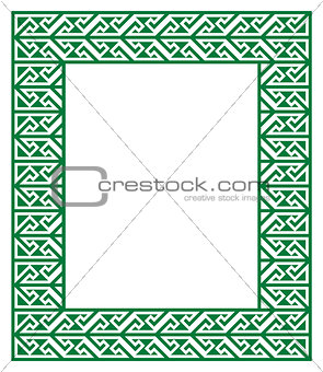Celtic Key Pattern - green frame, border