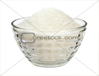 Sugar in a glass bowl