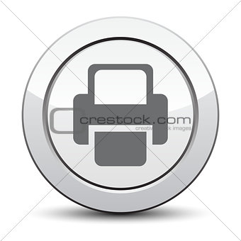 Printer Vector icon. silver icon