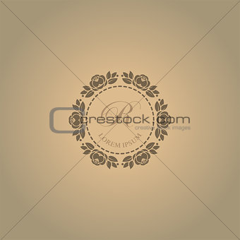 Calligraphic elegant floral monogram design