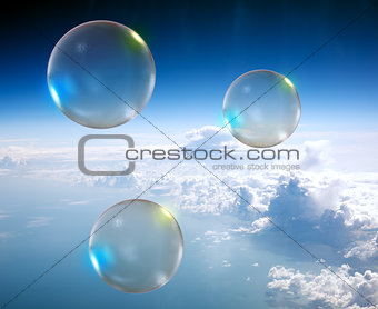 Bubbles in blue sky