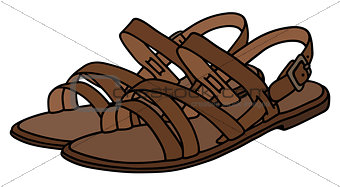 Leather woman's sandals