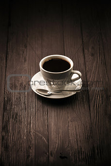 Strong coffee arabica cup with saucer