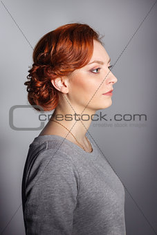 Wedding styling the girl in regular clothes. Sample hairstyles before party-3.
