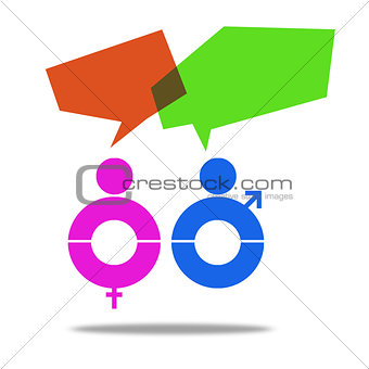 Male female talking