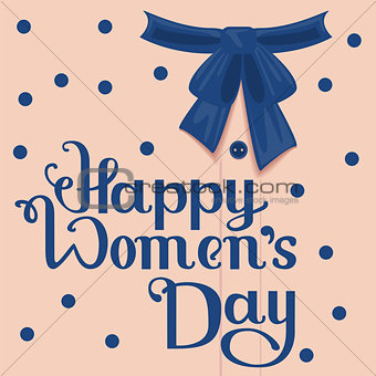 Happy Womens Day. Template greeting card. Lettering handwritten text