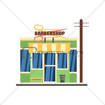 Barbershop Front. Vector Illustration