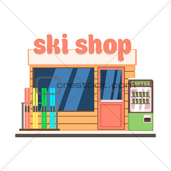 Ski Shop Front. Vector Illustration