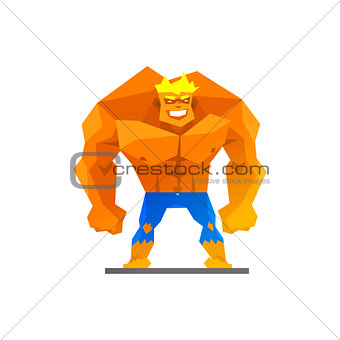 Muscular man shows his strength vector