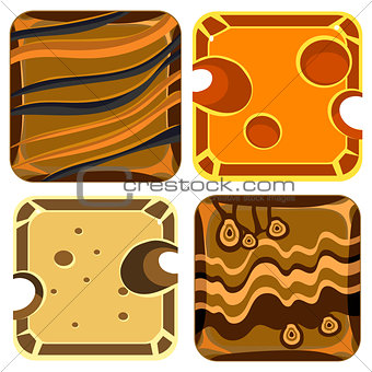 Different Materials and Textures for Game. Vector Collection
