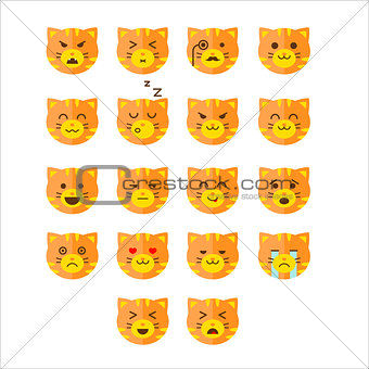 Simple cute cat emoticons