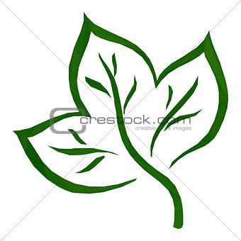 Leaf Green Low-Poly Pictogram