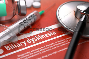 Diagnosis - Biliary dyskinesia. Medical Concept.