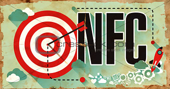 NFC on Grunge Poster in Flat Design.