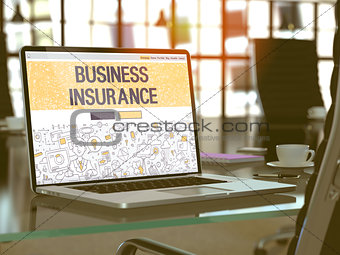 Business Insurance Concept on Laptop Screen.