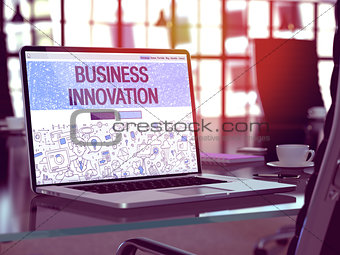 Laptop Screen with Business Innovation Concept.