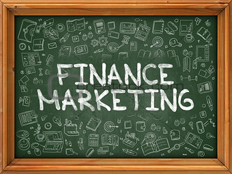 Finance Marketing - Hand Drawn on Green Chalkboard.