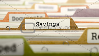 File Folder Labeled as Savings.