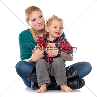 little boy and mother