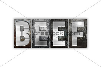 Beef Concept Isolated Metal Letterpress Type