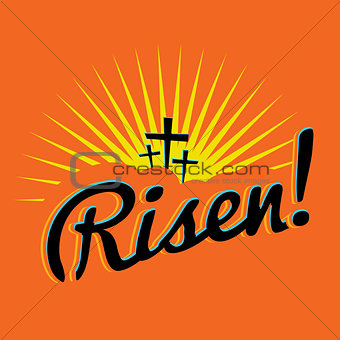 Risen Christian Easter Text Illustration