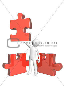 3d man with puzzles